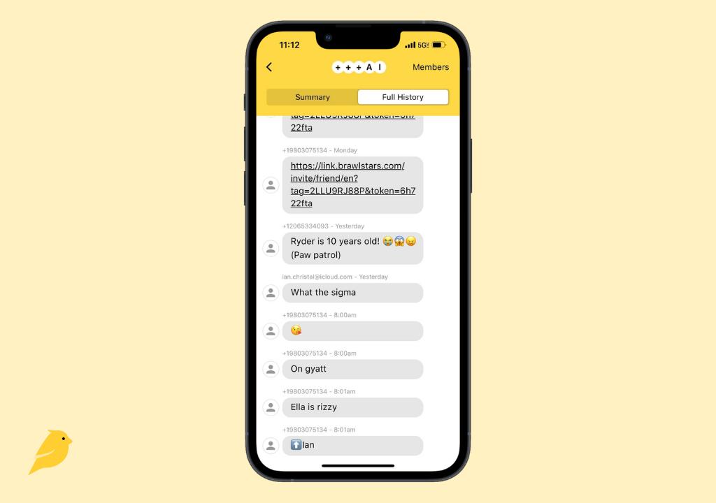 brightcanary text message monitoring makes it a best parental control app to monitor teenager's iphone