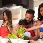 Family cooking together