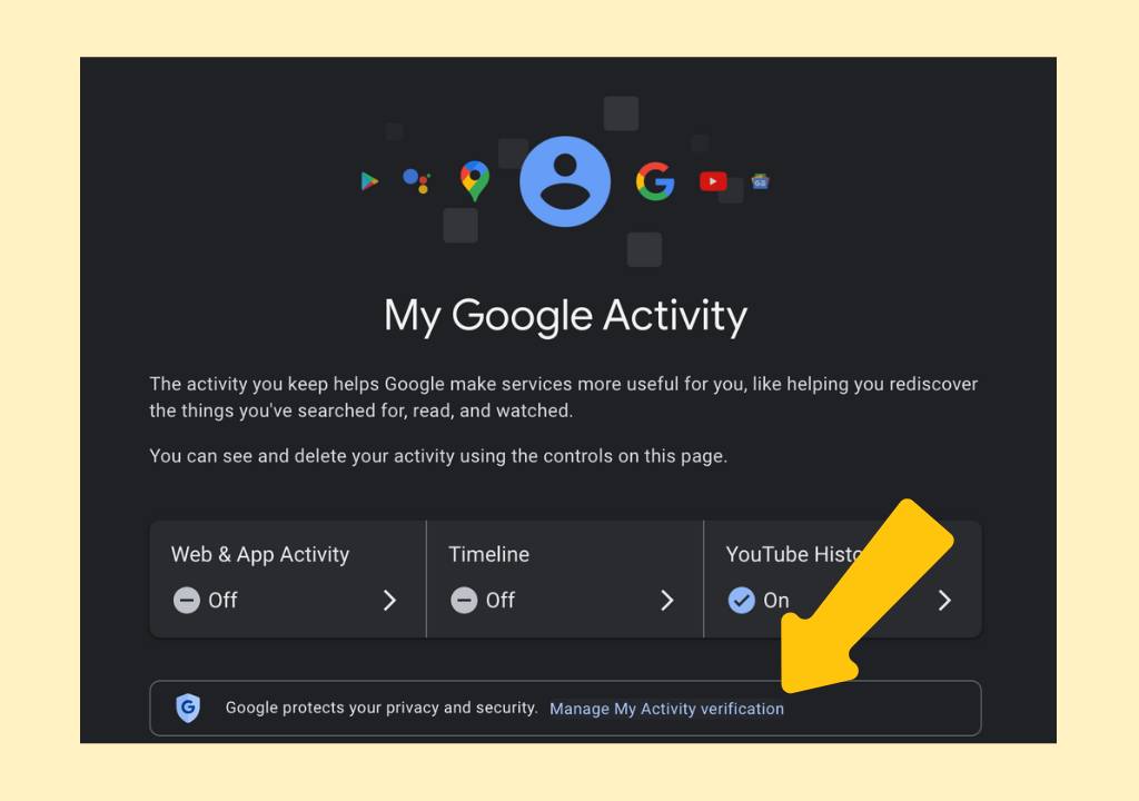 additional verification settings screen on Google